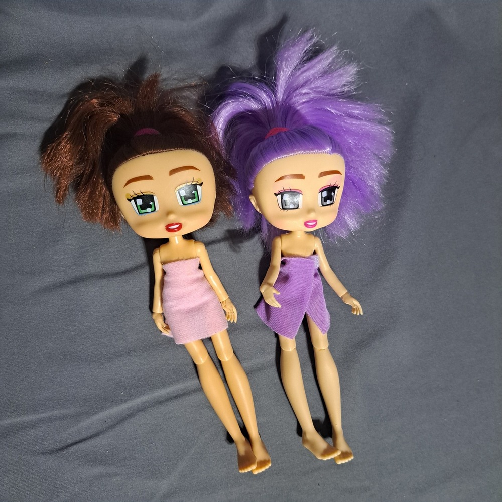 Jay@Play Lot of 2‎ Boxy Girls Fashion Dolls Brunette and Purple Hair Willow 8"